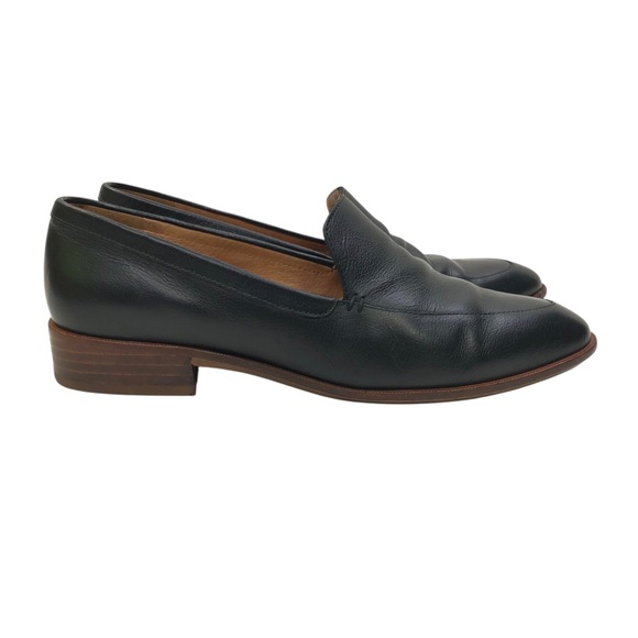 Madewell Women's The Frances Leather Almond Toe Slip On Loafer Size 8.5 Black - Picture 2 of 11